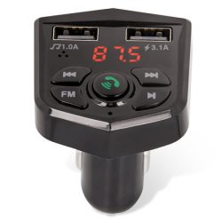   Maxlife MXFT-02 Bluetooth FM transzmitter, 2xUSB, Micro SD, gyorstöltő, 5V/3.1A, fekete