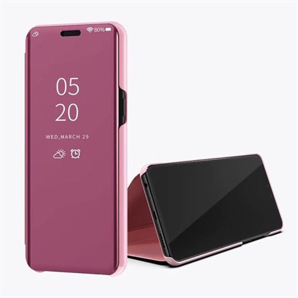 Clear View Case cover Huawei P30 oldalra nyíló tok, rózsaszín