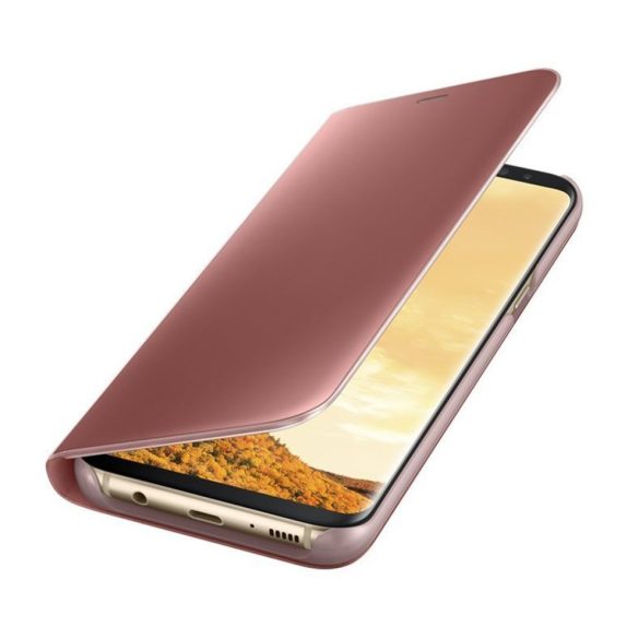 Clear View Case cover Huawei P30 oldalra nyíló tok, rózsaszín