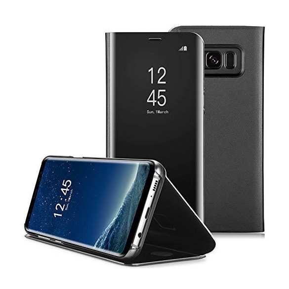Clear View Case cover Samsung Galaxy S8 oldalra nyíló tok, fekete