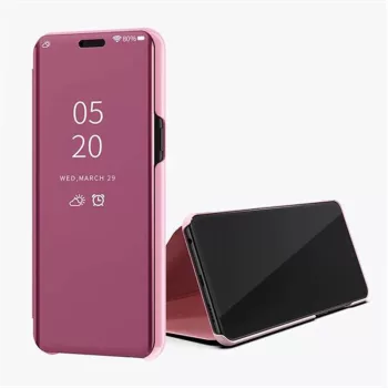   Clear View Case cover Samsung Galaxy S20 oldalra nyíló tok, rózsaszín