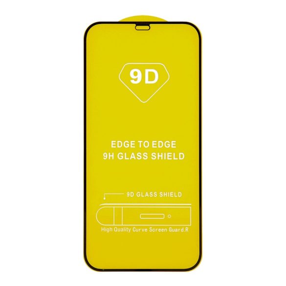 iPhone 12 Pro Max 9D Full Glue teljes kijelzős edzett üvegfólia (tempered glass) 9H keménységű, fekete