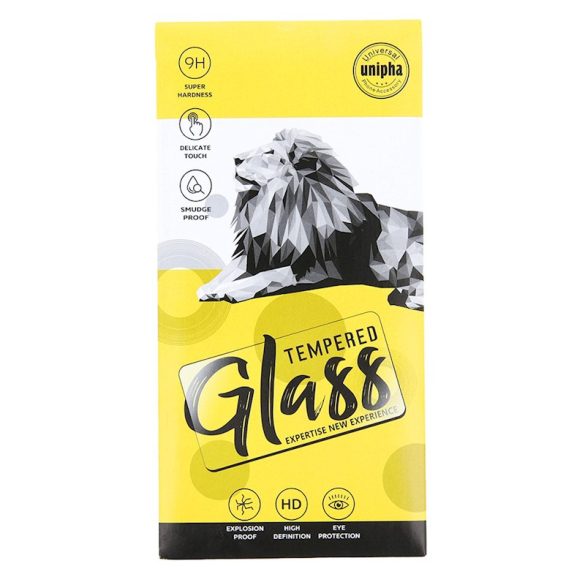 iPhone 13/13 Pro/14 9D Full Glue teljes kijelzős edzett üvegfólia (tempered glass) 9H keménységű, fekete