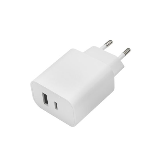 Maxlife MXTC-06 PD QC 20W, USB-A/USB-C hálózati töltő adapter, gyorstöltő, fehér