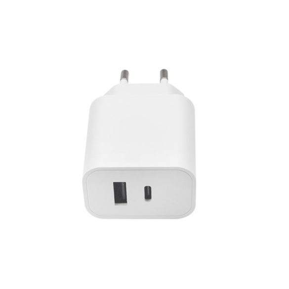 Maxlife MXTC-06 PD QC 20W, USB-A/USB-C hálózati töltő adapter, gyorstöltő, fehér