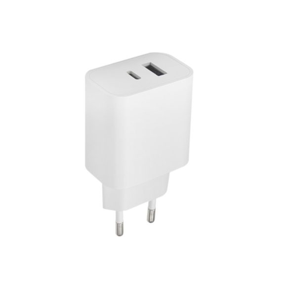 Maxlife MXTC-06 PD QC 20W, USB-A/USB-C hálózati töltő adapter, gyorstöltő, fehér