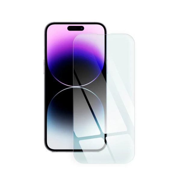 iPhone 15 Plus kijelzővédő edzett üvegfólia (tempered glass) 9H keménységű (nem teljes kijelzős 2.5D sík üvegfólia), átlátszó