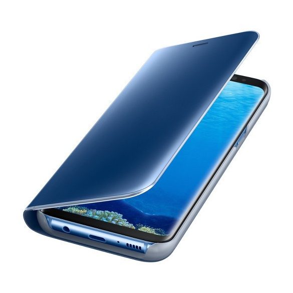 Clear View Case cover Huawei Y6P oldalra nyíló tok, kék