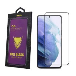   OG Premium Samsung Galaxy A14 4G/A14 5G 5G 5D Full Glue teljes kijelzős üvegfólia (tempered glass) 9H keménységű, fekete