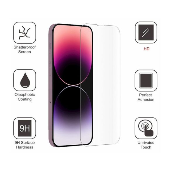 iPhone 11/Xr kijelzővédő edzett üvegfólia (tempered glass) 9H keménységű (nem teljes kijelzős 2.5D sík üvegfólia), matt