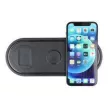 KT-IW 3in1 LED-es Qi Wireless Charger, univerzális vezeték nélküli töltő, 15W, fekete