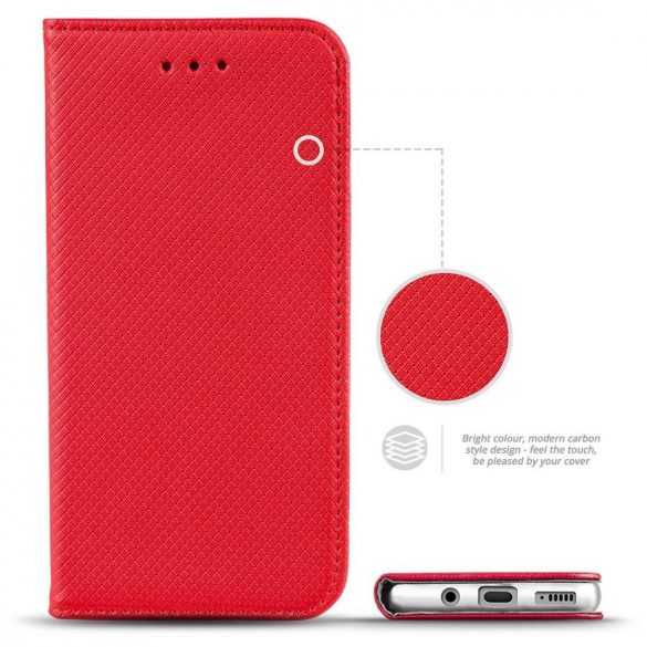 Smart Magnet Xiaomi Mi 11 Ultra oldalra nyíló tok, piros