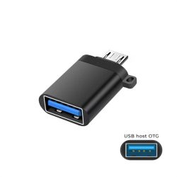 Micro USB  - USB-A host OTG átalakító adapter, fekete