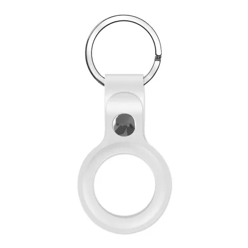 Apple Airtag kulcstartó szilikon tok, fehér