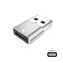 USB-C - USB-A átalakító adapter, ezüst