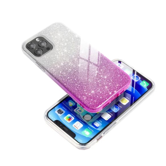 Glitter 3in1 Case Xiaomi Redmi Note 12 Pro Plus 5G hátlap, tok, rózsaszín-ezüst