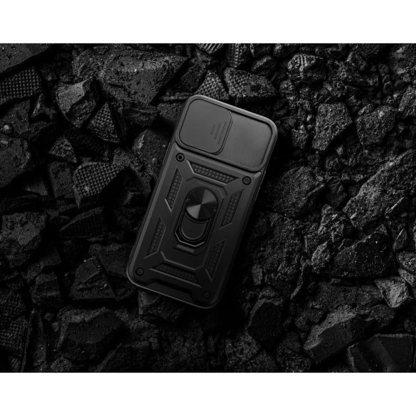 Slide Camera Armor Case Xiaomi Redmi Note 12 5G ütésálló hátlap, tok, fekete