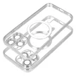 Electro Mag iPhone 12 MagSafe kameravédős hátlap, tok, ezüst-átlátszó