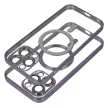 Electro Mag iPhone 12 MagSafe kameravédős hátlap, tok, fekete-átlátszó