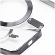 Electro Mag iPhone 12 MagSafe kameravédős hátlap, tok, fekete-átlátszó