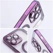 Electro Mag iPhone 13 MagSafe kameravédős hátlap, tok, lila-átlátszó