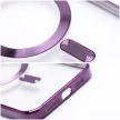 Electro Mag iPhone 13 MagSafe kameravédős hátlap, tok, lila-átlátszó