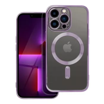   Electro Mag iPhone 13 Pro MagSafe kameravédős hátlap, tok, lila-átlátszó