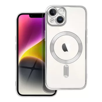   Electro Mag iPhone 14 MagSafe kameravédős hátlap, tok, ezüst-átlátszó
