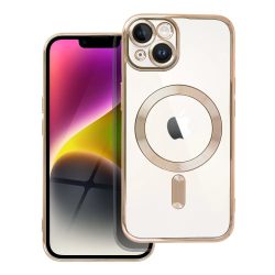   Electro Mag iPhone 14 Magsafe kompatibilis kameravédős hátlap, tok, arany-átlátszó
