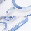 Electro Mag iPhone 14 MagSafe kameravédős hátlap, tok, lila-átlátszó