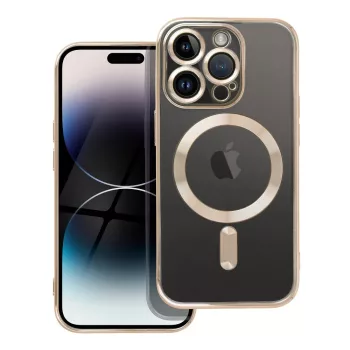   Electro Mag iPhone 14 Pro MagSafe kameravédős hátlap, tok, arany-átlátszó