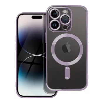   Electro Mag iPhone 14 Pro MagSafe kameravédős hátlap, tok, lila-átlátszó