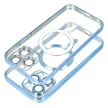 Electro Mag iPhone 14 Pro MagSafe kameravédős hátlap, tok, kék-átlátszó