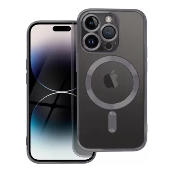   Electro Mag iPhone 14 Pro MagSafe kameravédős hátlap, tok, fekete-átlátszó