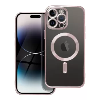   Electro Mag iPhone 14 Pro Max MagSafe kameravédős hátlap, tok, rozé arany-átlátszó