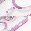 Electro Mag iPhone 14 Plus MagSafe kameravédős hátlap, tok, rozé arany-átlátszó
