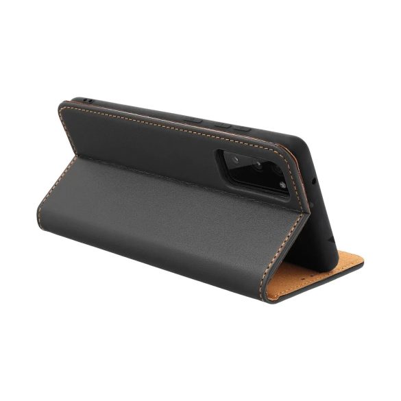 Genuine Leather Smart Pro iPhone 11 eredeti bőr oldalra nyíló tok, fekete