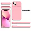 Slide Case iPhone 15 szilikon hátlap, tok, világos rózsaszín