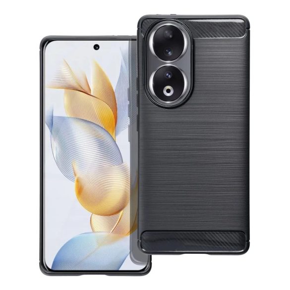 Carbon Case Flexible Honor 90 5G hátlap, tok, fekete