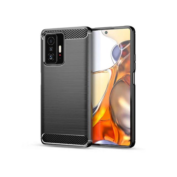 Carbon Case Flexible Xiaomi 11T/11T Pro hátlap, tok, fekete