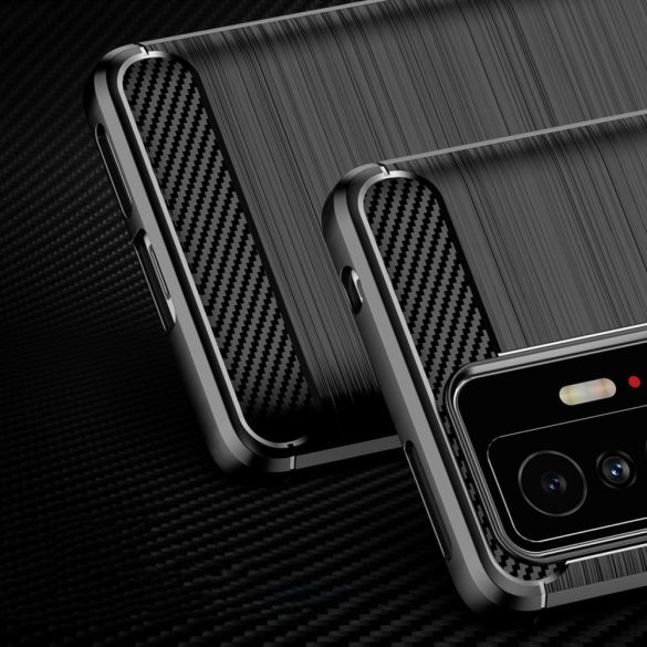 Carbon Case Flexible Xiaomi 11T/11T Pro hátlap, tok, fekete