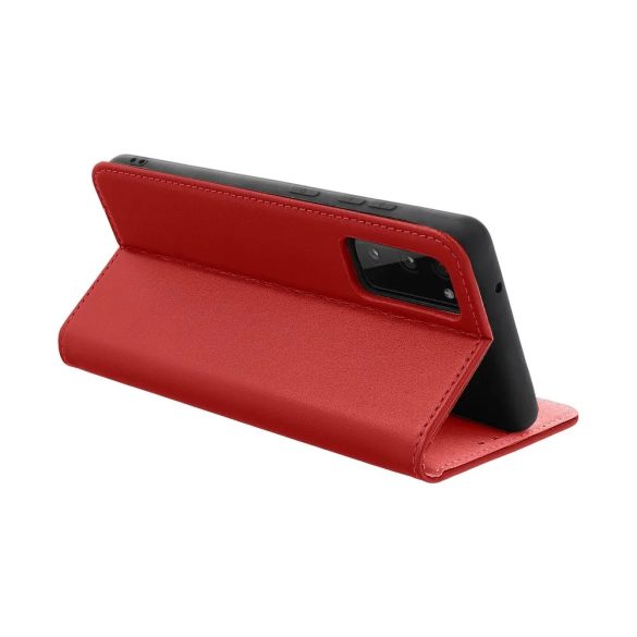 Genuine Leather Smart Pro iPhone 11 eredeti bőr oldalra nyíló tok, piros