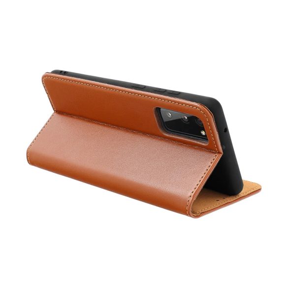 Genuine Leather Smart Pro Xiaomi Redmi 13C/Poco C65 eredeti bőr oldalra nyíló tok, barna