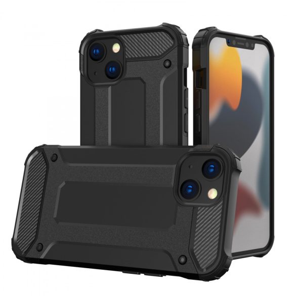 Hybrid Armor Tough Rugged iPhone 14 Pro ütésálló hátlap, tok, fekete