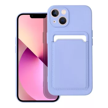 Card Case Silicone iPhone 14 Plus hátlap, tok, lila
