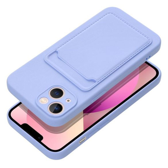 Card Case Silicone iPhone 14 Plus hátlap, tok, lila