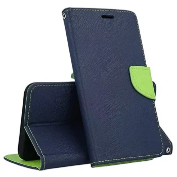   Smart Fancy Samsung Galaxy S23 oldalra nyíló tok sötétkék-zöld