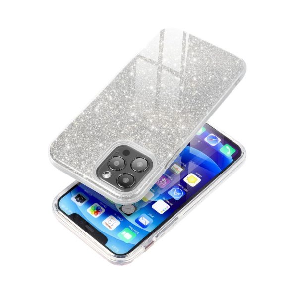 Glitter 3in1 Case Xiaomi Redmi 9C hátlap, tok, ezüst