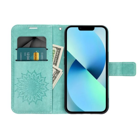 Forcell Mezzo Mandala Samsung Galaxy A54 5G oldalra nyíló tok, mentazöld