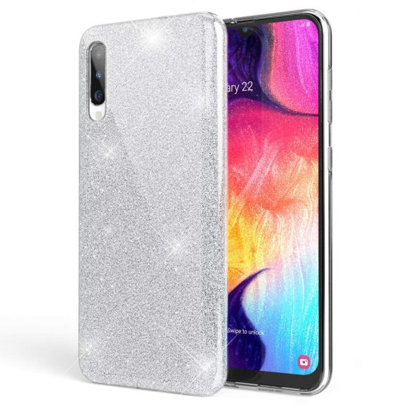 Glitter 3in1 Case Samsung Galaxy A72 4G/5G hátlap, tok, ezüst 